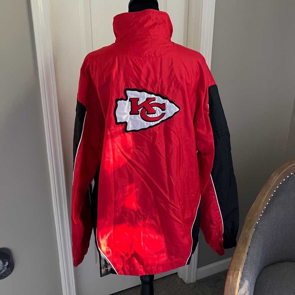 NFL Red and Black Kansas City Chiefs Windbreaker Jacket Vintage - Picture 3 of 7